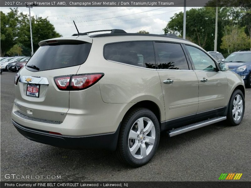 Champagne Silver Metallic / Dark Titanium/Light Titanium 2017 Chevrolet Traverse LT AWD