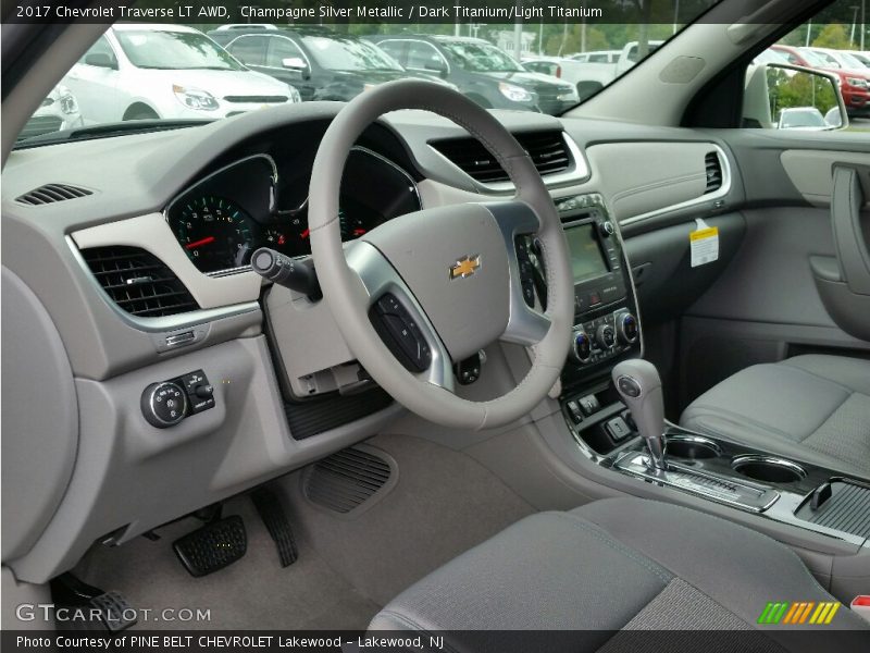 Champagne Silver Metallic / Dark Titanium/Light Titanium 2017 Chevrolet Traverse LT AWD