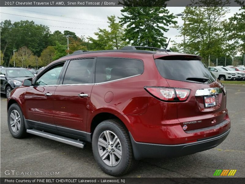 Siren Red Tintcoat / Ebony 2017 Chevrolet Traverse LT AWD
