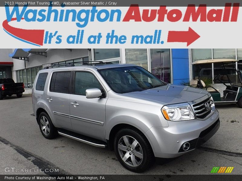 Alabaster Silver Metallic / Gray 2013 Honda Pilot Touring 4WD