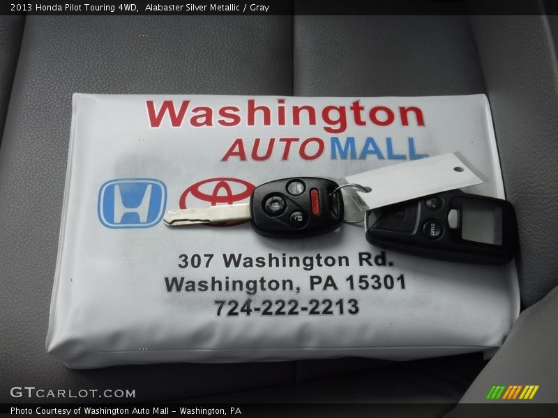 Alabaster Silver Metallic / Gray 2013 Honda Pilot Touring 4WD