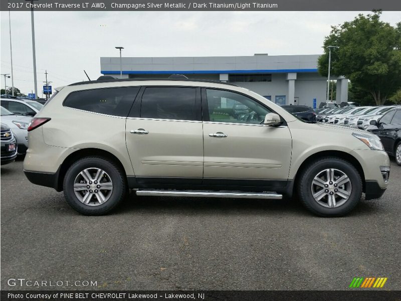 Champagne Silver Metallic / Dark Titanium/Light Titanium 2017 Chevrolet Traverse LT AWD