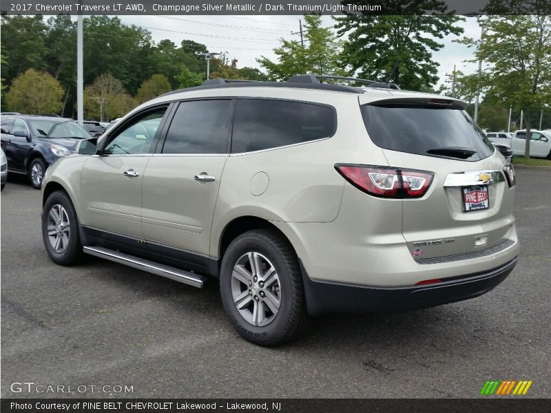 Champagne Silver Metallic / Dark Titanium/Light Titanium 2017 Chevrolet Traverse LT AWD