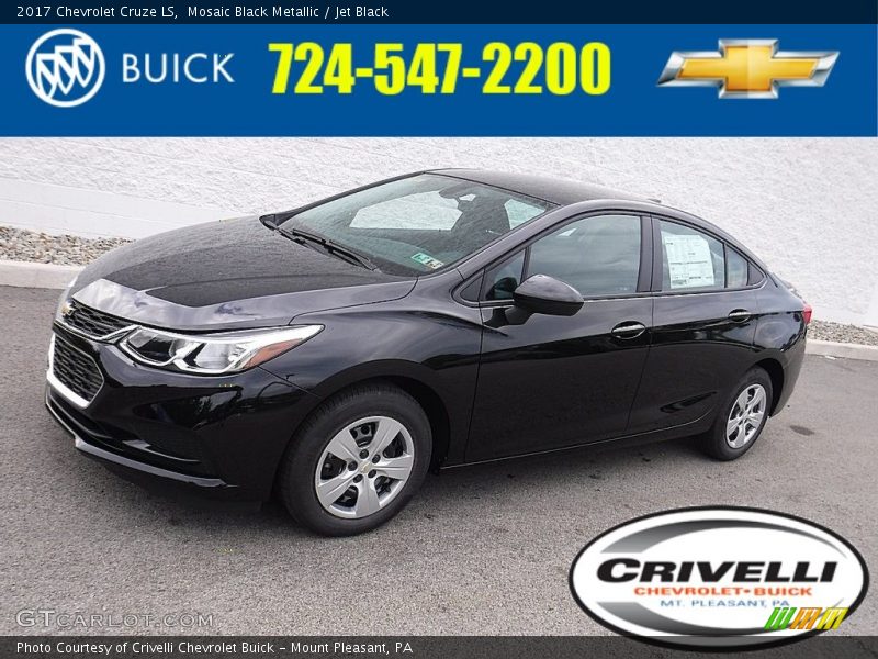 Mosaic Black Metallic / Jet Black 2017 Chevrolet Cruze LS