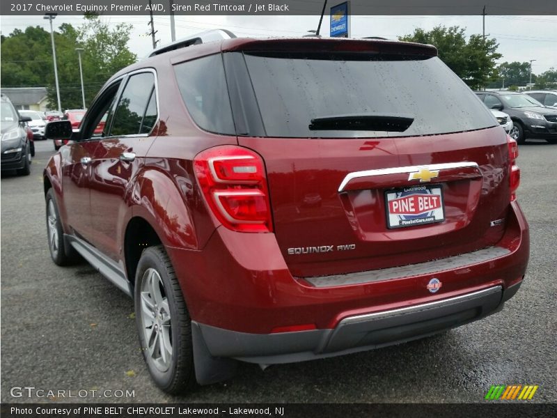 Siren Red Tintcoat / Jet Black 2017 Chevrolet Equinox Premier AWD