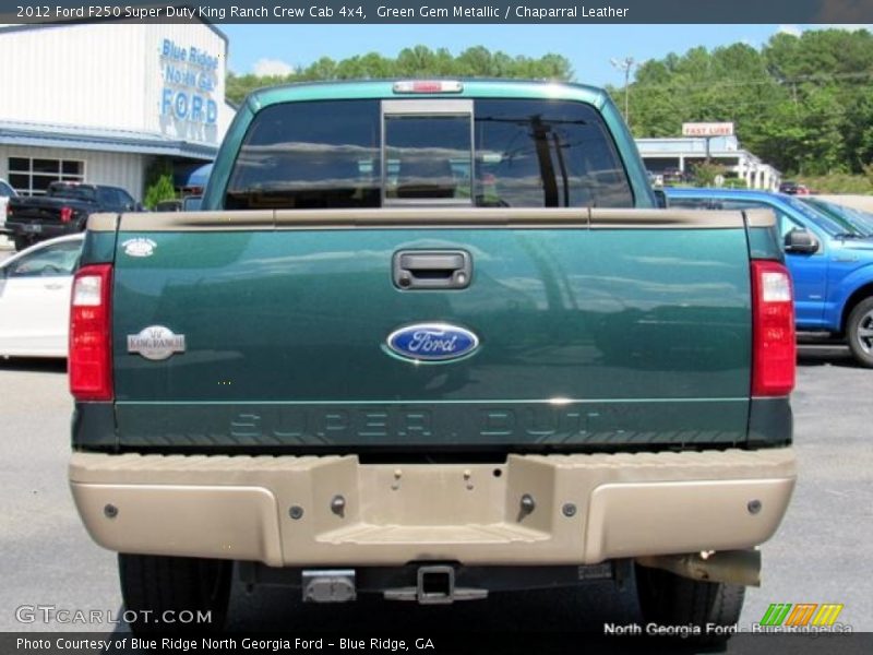 Green Gem Metallic / Chaparral Leather 2012 Ford F250 Super Duty King Ranch Crew Cab 4x4