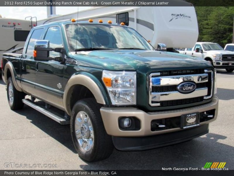 Green Gem Metallic / Chaparral Leather 2012 Ford F250 Super Duty King Ranch Crew Cab 4x4