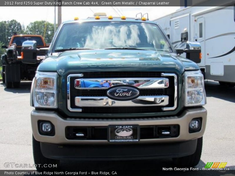 Green Gem Metallic / Chaparral Leather 2012 Ford F250 Super Duty King Ranch Crew Cab 4x4