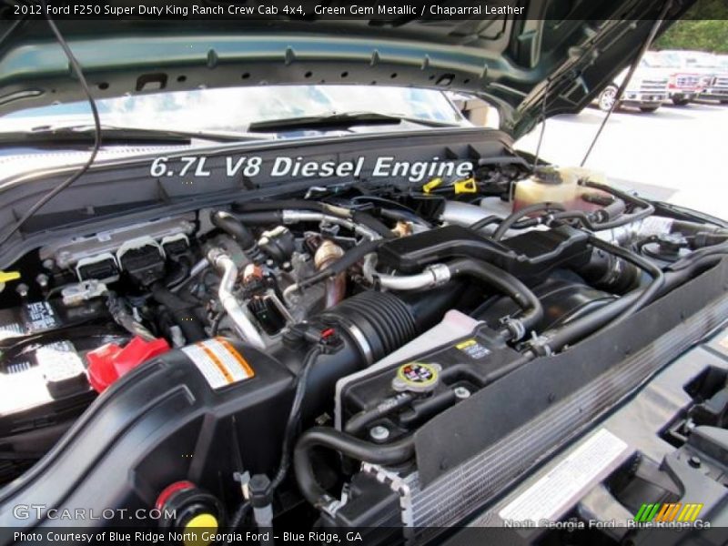 Green Gem Metallic / Chaparral Leather 2012 Ford F250 Super Duty King Ranch Crew Cab 4x4