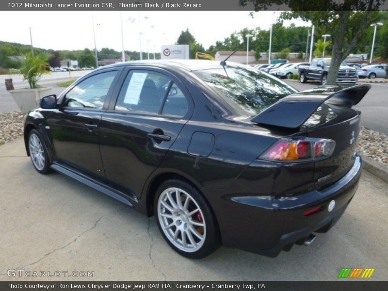 Phantom Black / Black Recaro 2012 Mitsubishi Lancer Evolution GSR