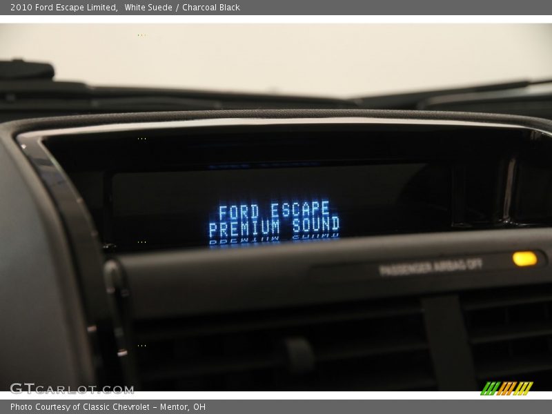 White Suede / Charcoal Black 2010 Ford Escape Limited
