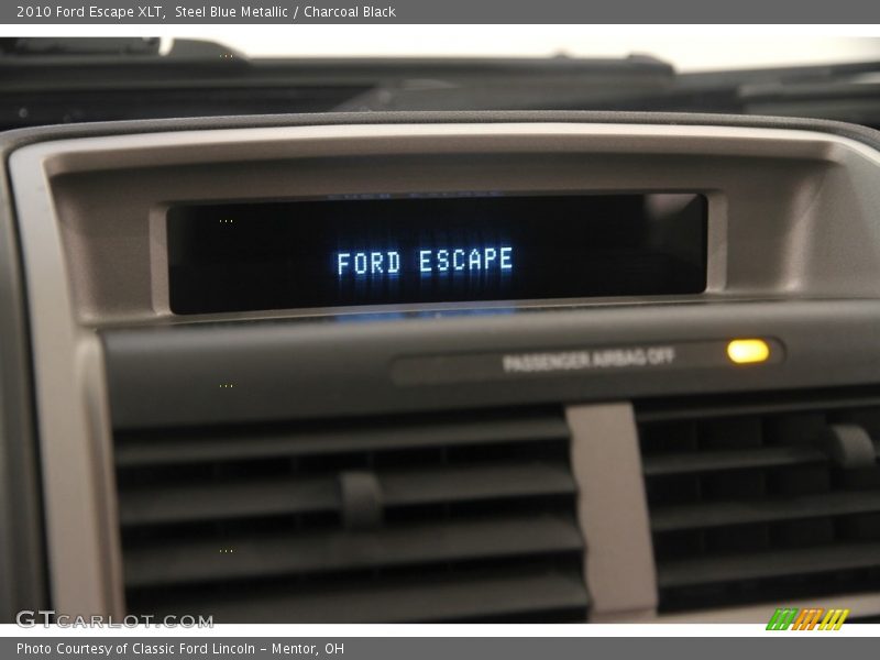 Steel Blue Metallic / Charcoal Black 2010 Ford Escape XLT