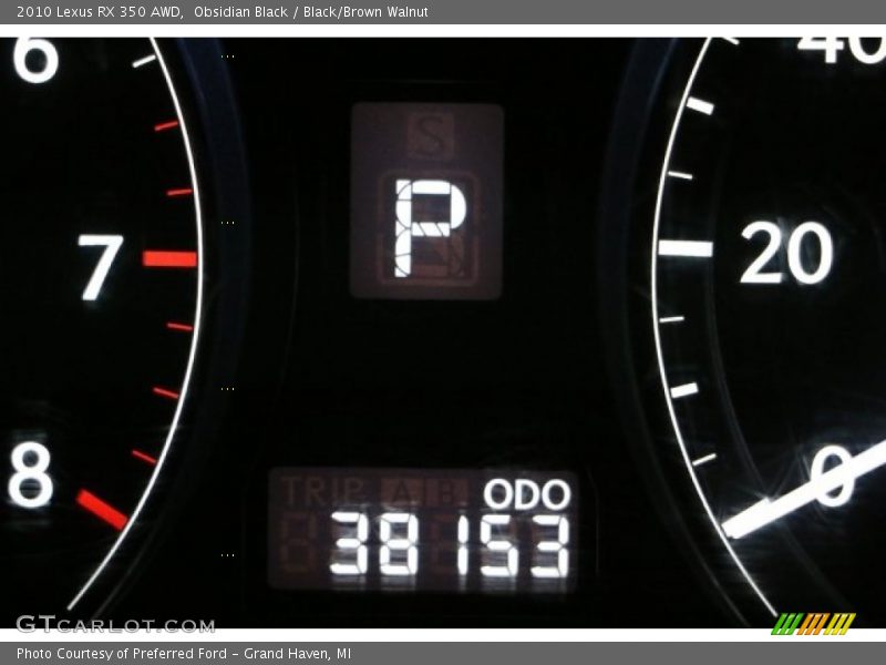 Obsidian Black / Black/Brown Walnut 2010 Lexus RX 350 AWD