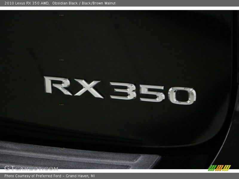Obsidian Black / Black/Brown Walnut 2010 Lexus RX 350 AWD