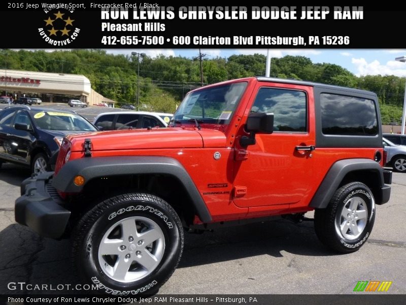 Firecracker Red / Black 2016 Jeep Wrangler Sport