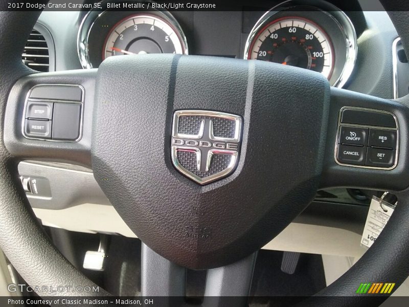 Billet Metallic / Black/Light Graystone 2017 Dodge Grand Caravan SE