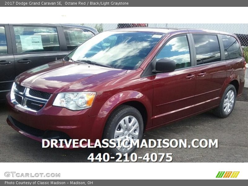Octane Red / Black/Light Graystone 2017 Dodge Grand Caravan SE