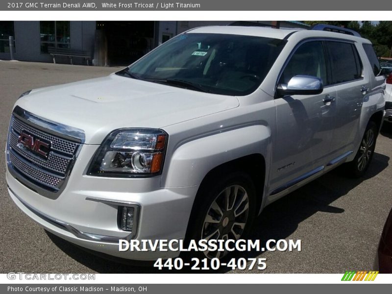 White Frost Tricoat / Light Titanium 2017 GMC Terrain Denali AWD