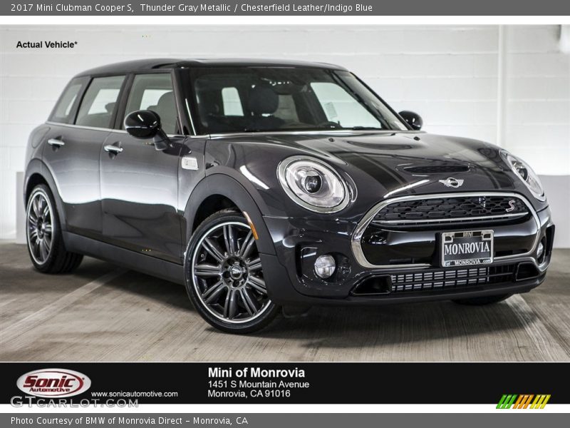 Thunder Gray Metallic / Chesterfield Leather/Indigo Blue 2017 Mini Clubman Cooper S