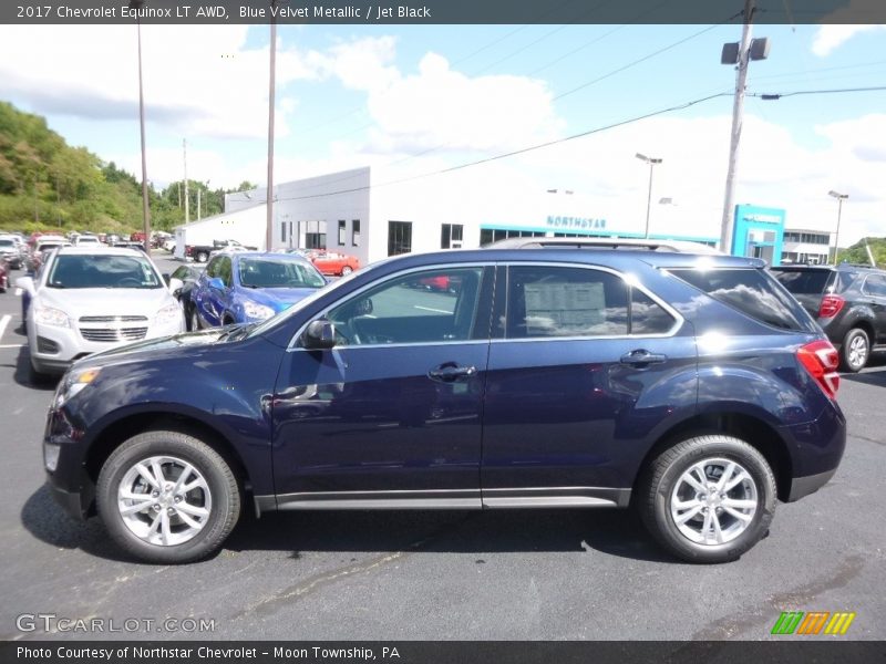 Blue Velvet Metallic / Jet Black 2017 Chevrolet Equinox LT AWD