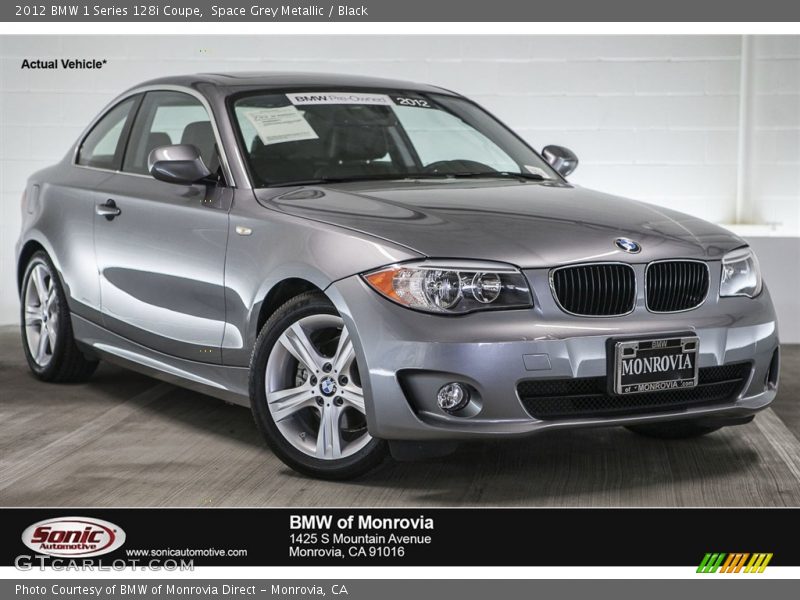 Space Grey Metallic / Black 2012 BMW 1 Series 128i Coupe