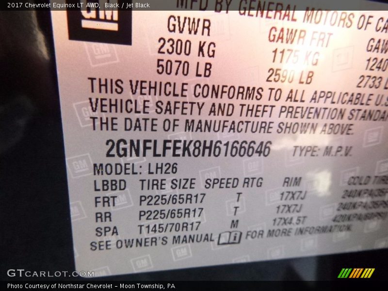 Black / Jet Black 2017 Chevrolet Equinox LT AWD