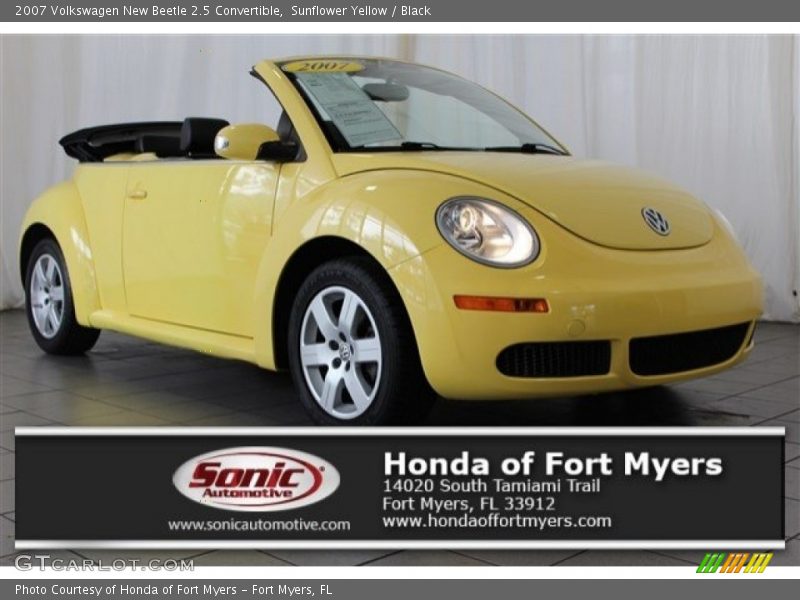 Sunflower Yellow / Black 2007 Volkswagen New Beetle 2.5 Convertible