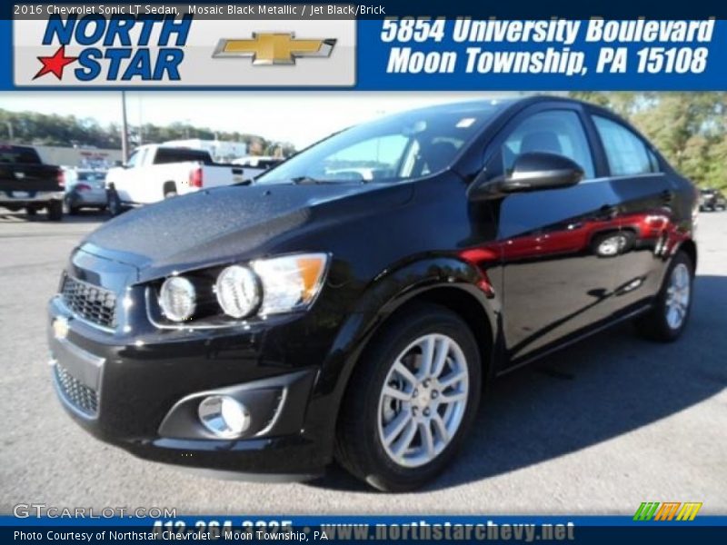 Mosaic Black Metallic / Jet Black/Brick 2016 Chevrolet Sonic LT Sedan