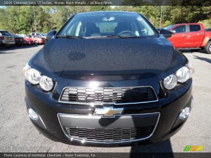 Mosaic Black Metallic / Jet Black/Brick 2016 Chevrolet Sonic LT Sedan