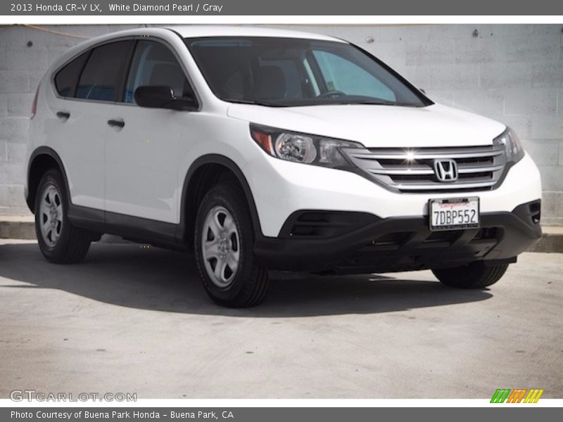 White Diamond Pearl / Gray 2013 Honda CR-V LX