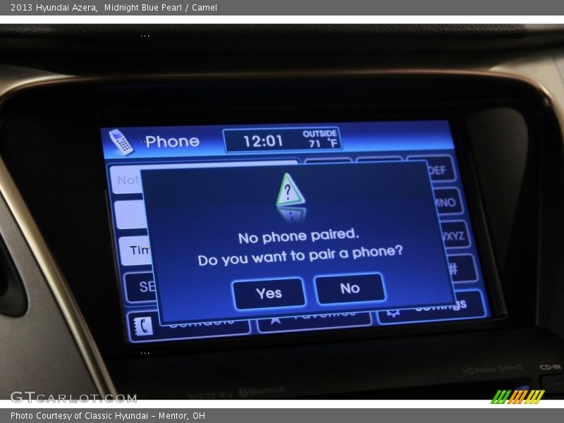 Midnight Blue Pearl / Camel 2013 Hyundai Azera