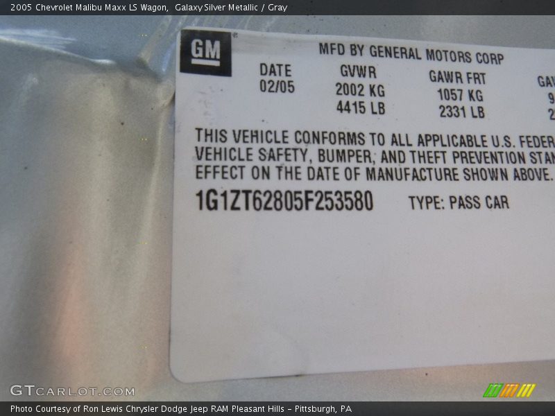 Galaxy Silver Metallic / Gray 2005 Chevrolet Malibu Maxx LS Wagon