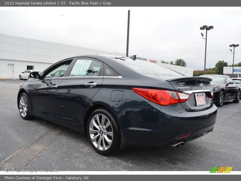 Pacific Blue Pearl / Gray 2012 Hyundai Sonata Limited 2.0T