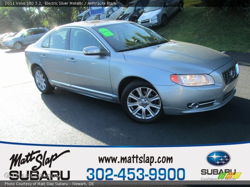 Electric Silver Metallic / Anthracite Black 2011 Volvo S80 3.2
