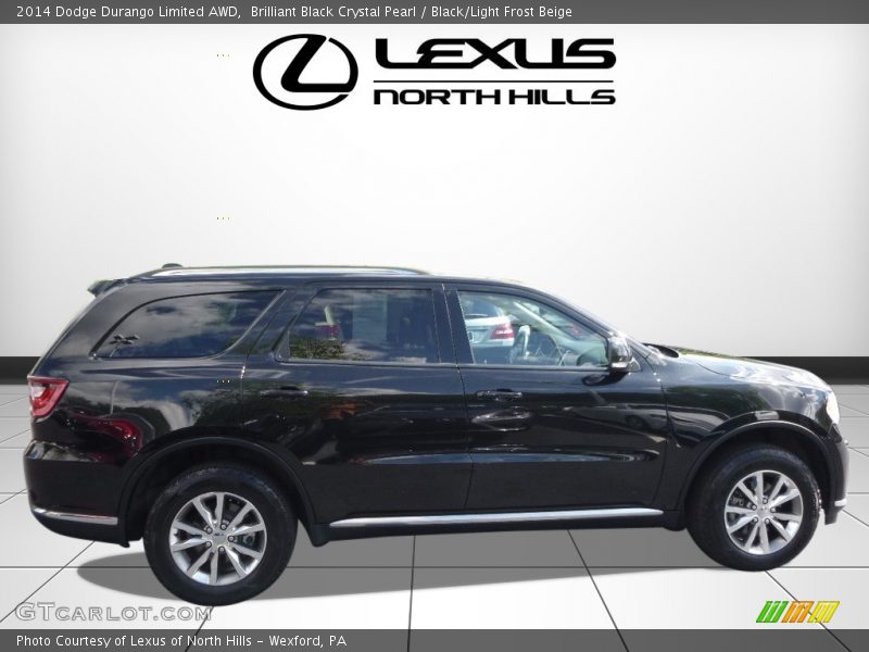 Brilliant Black Crystal Pearl / Black/Light Frost Beige 2014 Dodge Durango Limited AWD