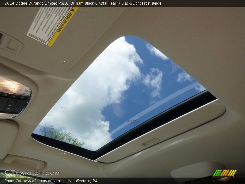 Brilliant Black Crystal Pearl / Black/Light Frost Beige 2014 Dodge Durango Limited AWD