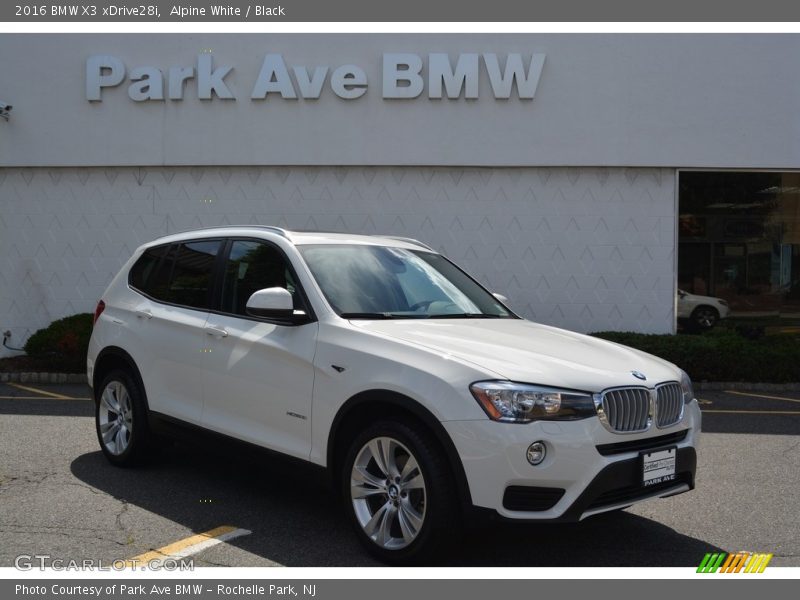 Alpine White / Black 2016 BMW X3 xDrive28i