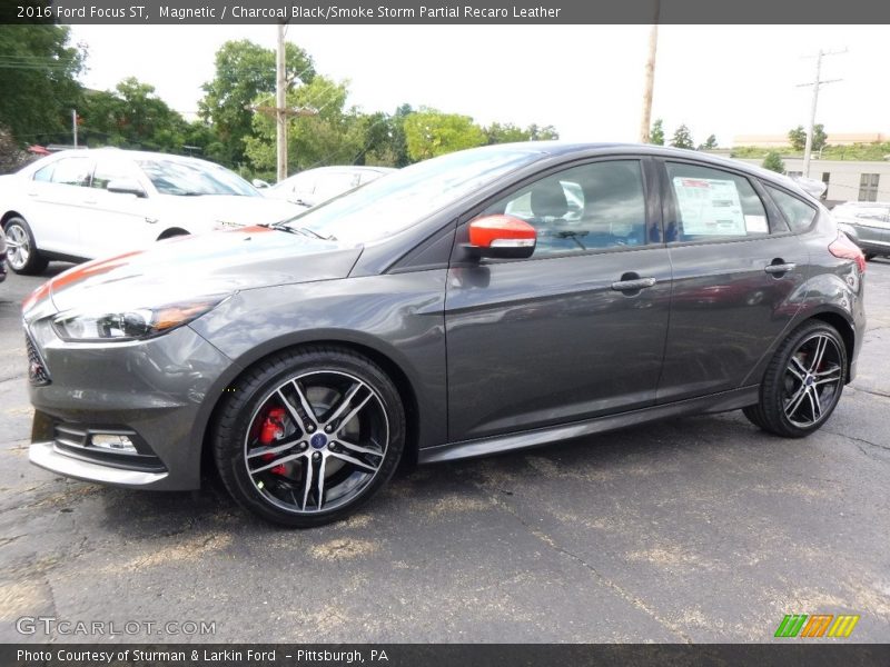 Magnetic / Charcoal Black/Smoke Storm Partial Recaro Leather 2016 Ford Focus ST