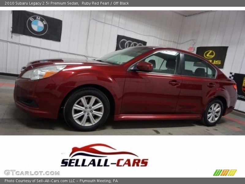 Ruby Red Pearl / Off Black 2010 Subaru Legacy 2.5i Premium Sedan