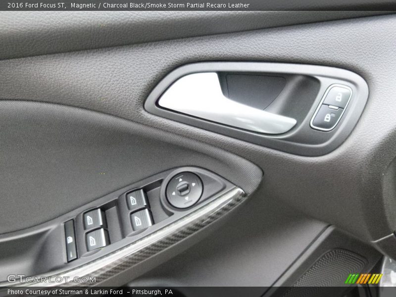 Magnetic / Charcoal Black/Smoke Storm Partial Recaro Leather 2016 Ford Focus ST