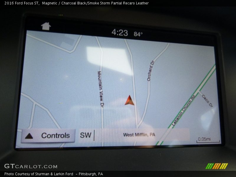 Magnetic / Charcoal Black/Smoke Storm Partial Recaro Leather 2016 Ford Focus ST