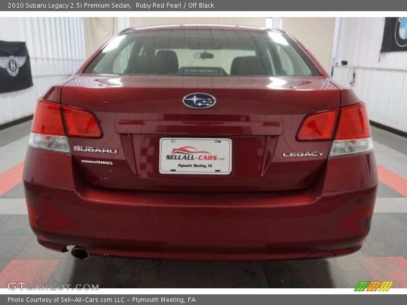 Ruby Red Pearl / Off Black 2010 Subaru Legacy 2.5i Premium Sedan