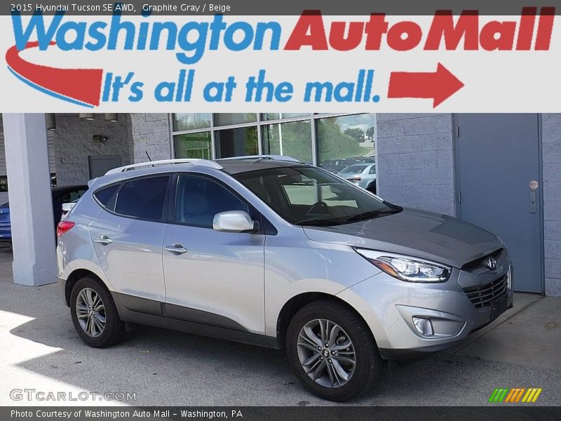 Graphite Gray / Beige 2015 Hyundai Tucson SE AWD