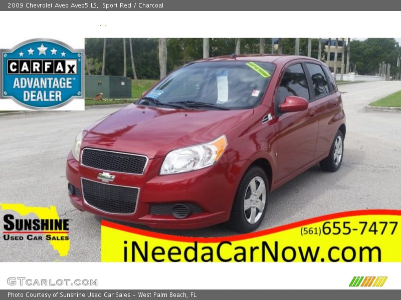 Sport Red / Charcoal 2009 Chevrolet Aveo Aveo5 LS