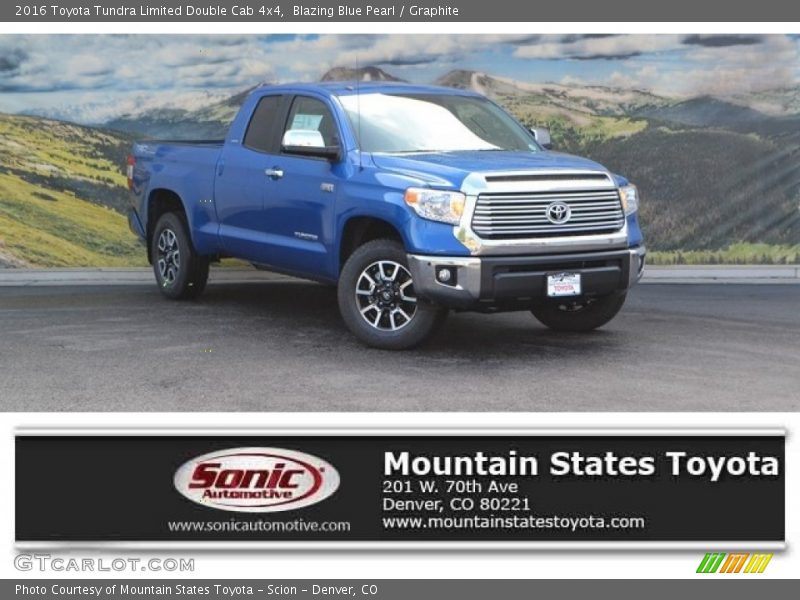 Blazing Blue Pearl / Graphite 2016 Toyota Tundra Limited Double Cab 4x4