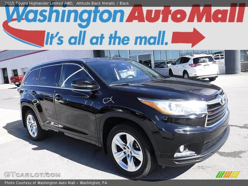 Attitude Black Metallic / Black 2015 Toyota Highlander Limited AWD