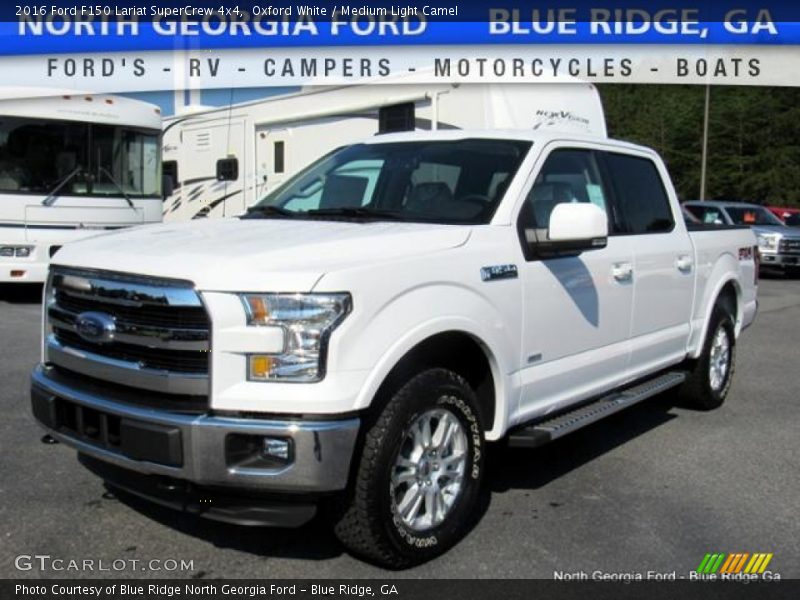 Oxford White / Medium Light Camel 2016 Ford F150 Lariat SuperCrew 4x4