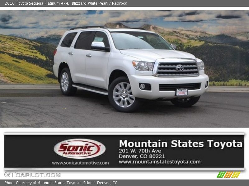 Blizzard White Pearl / Redrock 2016 Toyota Sequoia Platinum 4x4