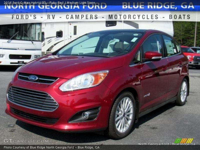 Ruby Red / Medium Light Stone 2016 Ford C-Max Hybrid SEL