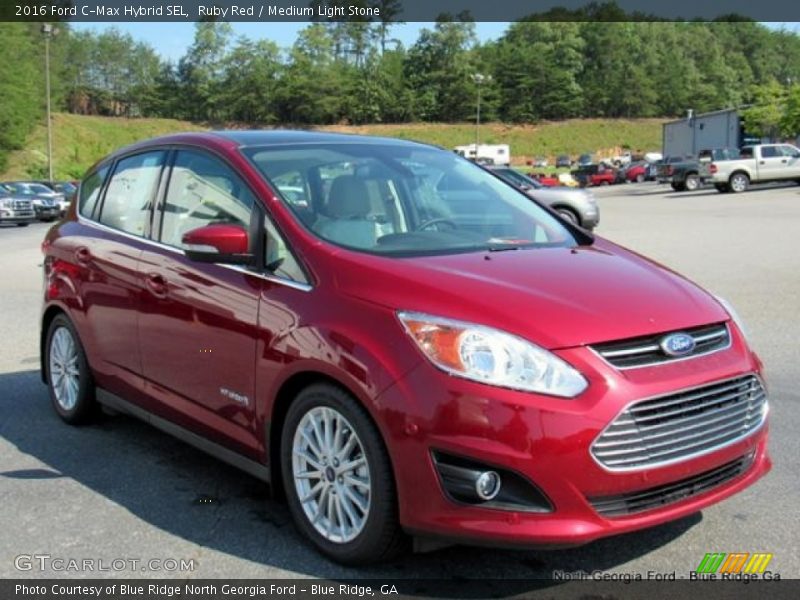 Ruby Red / Medium Light Stone 2016 Ford C-Max Hybrid SEL